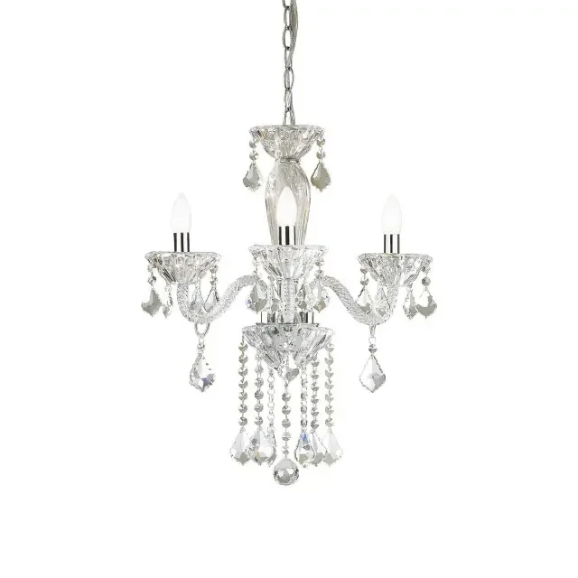 Tiepolo SP3 3 Light Crystal Clear Drops Chandelier