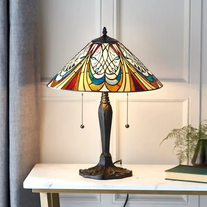 Tiffany French Art Nouveau Glass Medium Table Lamp (0711HEC64163)