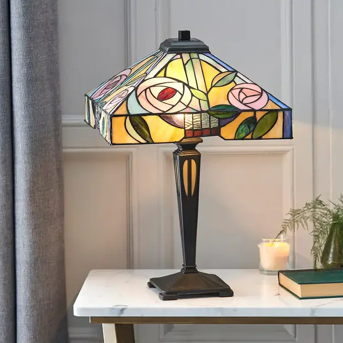 Tiffany Mackintosh Style Rose Medium Table Lamp (0711WIL64387)