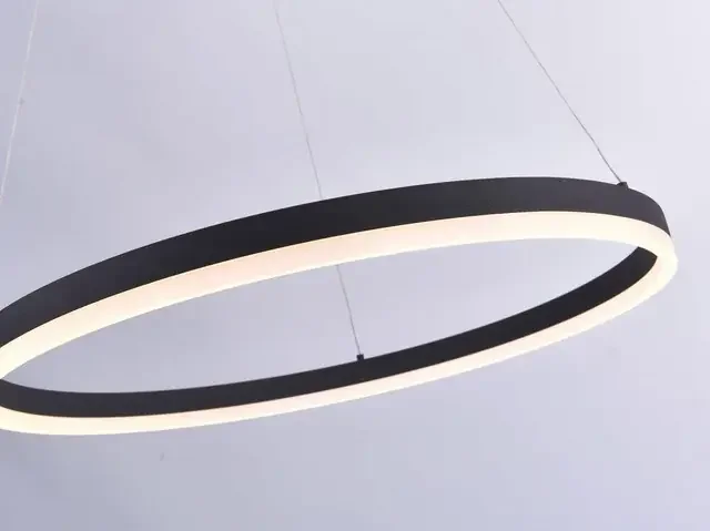 TITUS 60cm Anthricite Dimmable Ringed Pendant Light