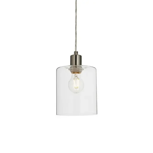 Toledo Brushed Nickel and Clear Glass Pendant Light