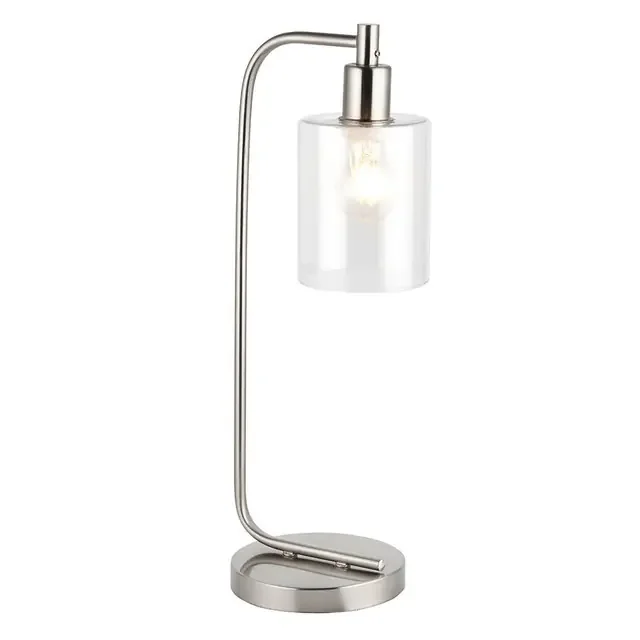 Toledo Brushed Nickel and Clear Glass Table Lamp
