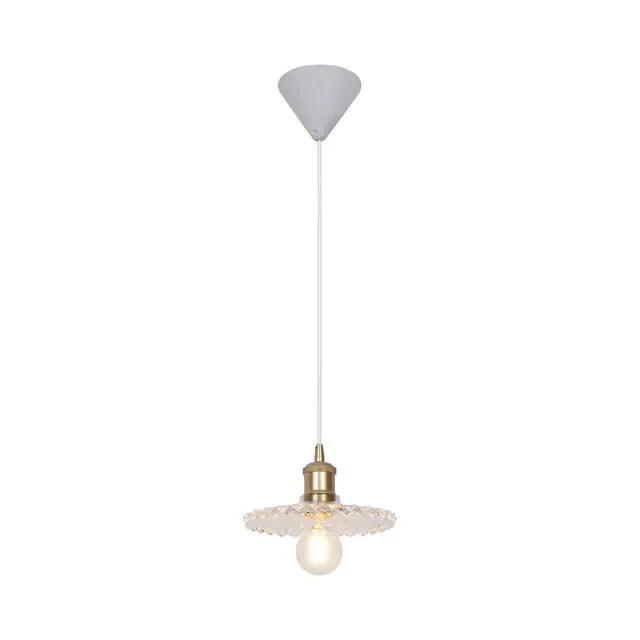 Torina Brushed Brass with Clear Glass 20cm Pendant Light