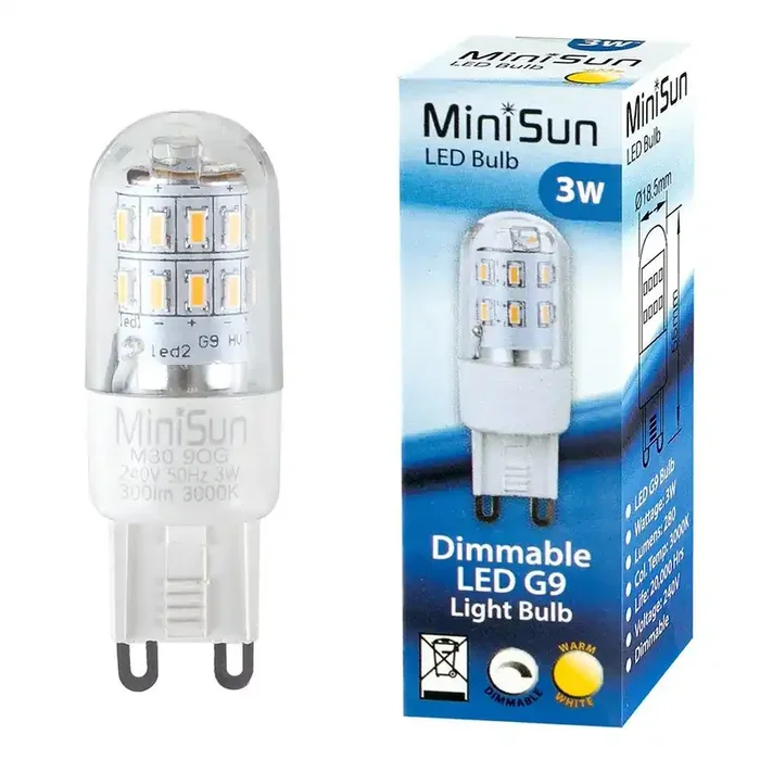 Touch Lamp MiniSun 3W G9 Capsule Bulb In Warm White – Dimmable