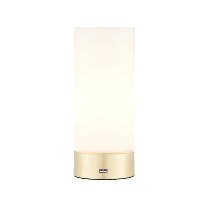 Touch Table Lamp – Brushed Brass with Matt Opal Shade (0711DAR69520)