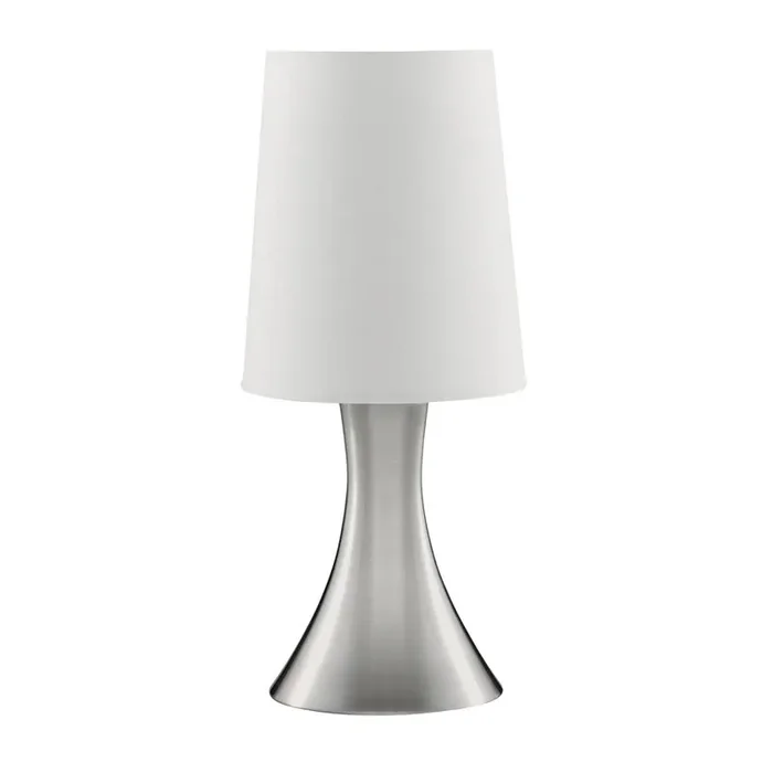 Touch Table Lamp – Satin Silver Base & Fabric Shade (0483TOU3922SS)