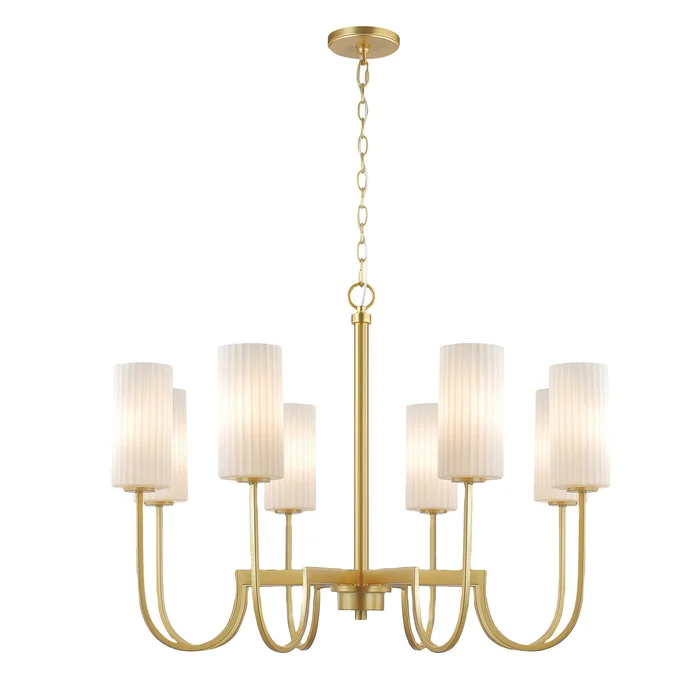 Town and Country Eight Light Chandelier in Satin Brass (16|32008SWSBR)
