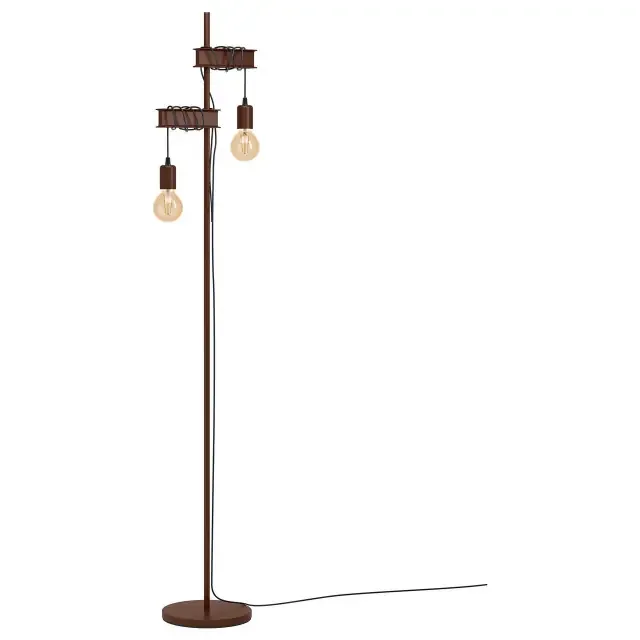Townshend 2 Light Antique Iron Floor Lamp