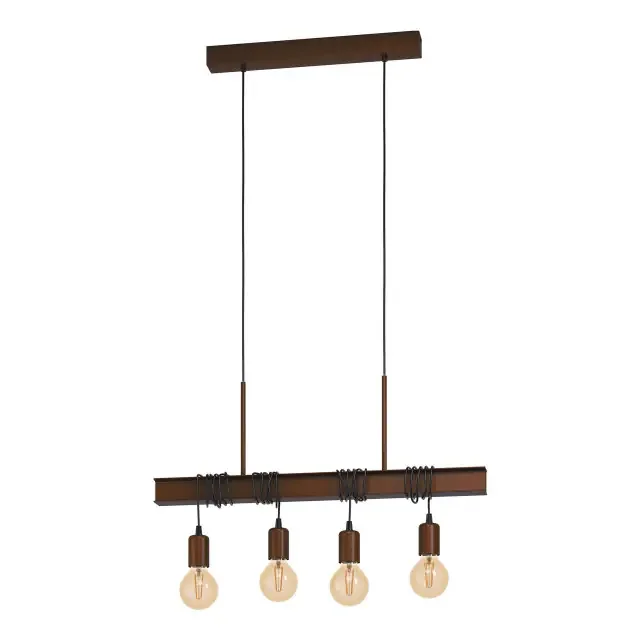 Townshend 4 Light Antique Iron Bar Pendant Light