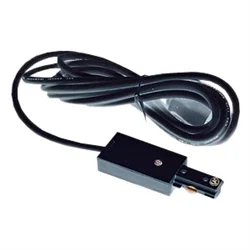 Track End Power Feed and Cord – 15′ Grounded – 16 Gauge – Architectural Black