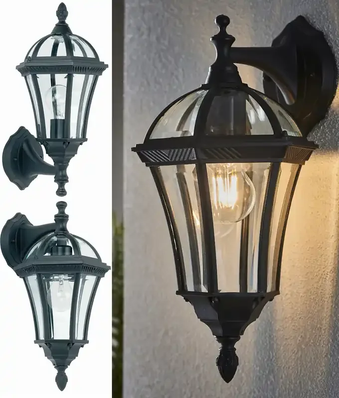 Traditional Die-Cast Curved Wall Lantern – Uplight or Downlight