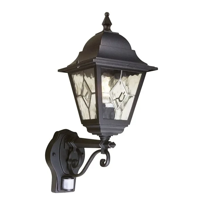 Traditional Security PIR outdoor upward lantern – Black (0178NORNR1PIR)