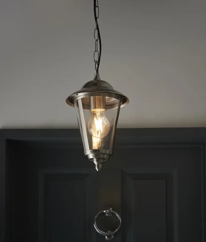 Traditional Stainless Steel Curved Porch Lantern