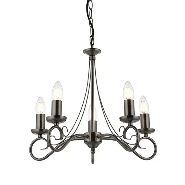 Trafford 5 Light Antique Silver Pendant Light