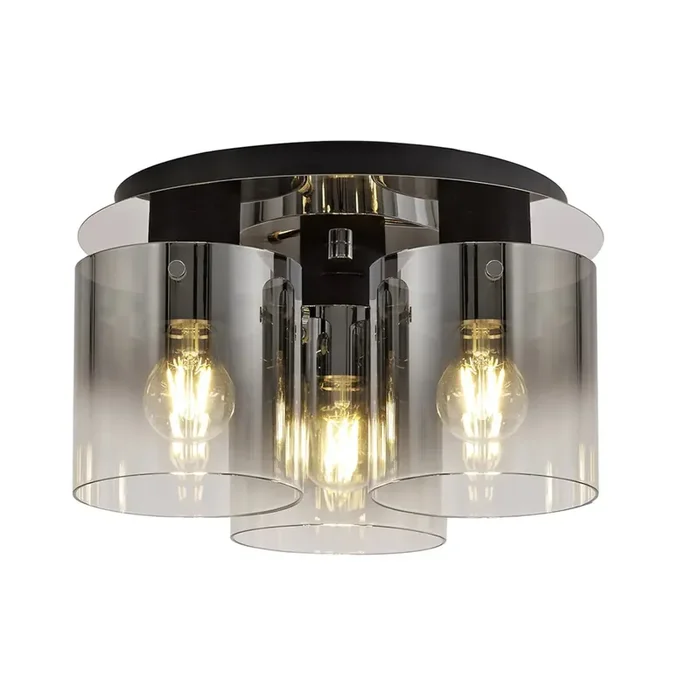 Travis Black 3 Light Flush