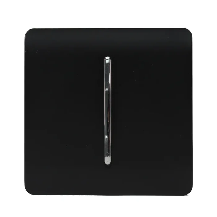 Trendi, Artistic Modern 1 Gang 3 Way Intermediate Matt Black Finish, BRITISH MADE, (25mm Back Box Required), 5yrs Warranty • ART-SS9MBK