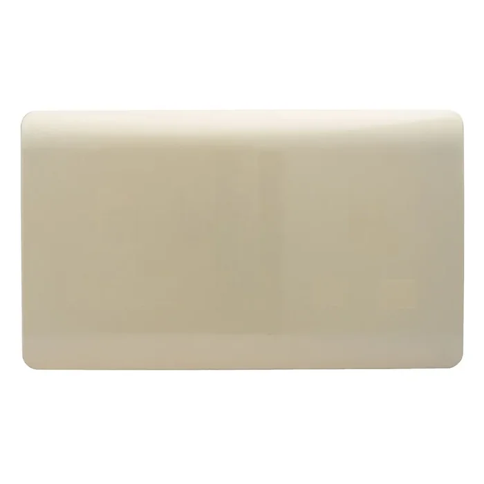 Trendi, Artistic Modern Double Blanking Plate, Gold Finish, BRITISH MADE, (25mm Back Box Required), 5yrs Warranty • ART-2BLKGO