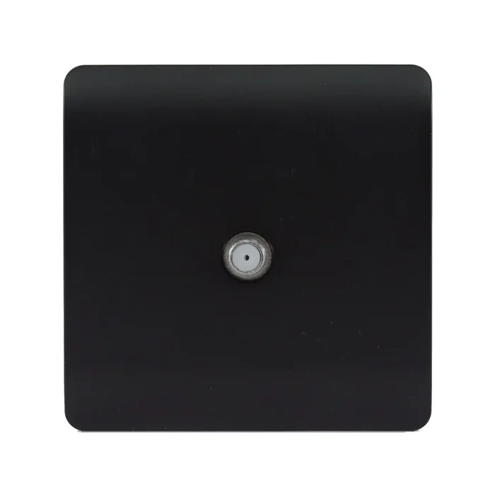 Trendi, Artistic Modern F-Type Satellite 1 Gang Matt Black Finish, BRITISH MADE, (25mm Back Box Required), 5yrs Warranty • ART-SATMBK