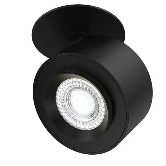 Treo Black 4000K Round Plate Adjustable Spotlight