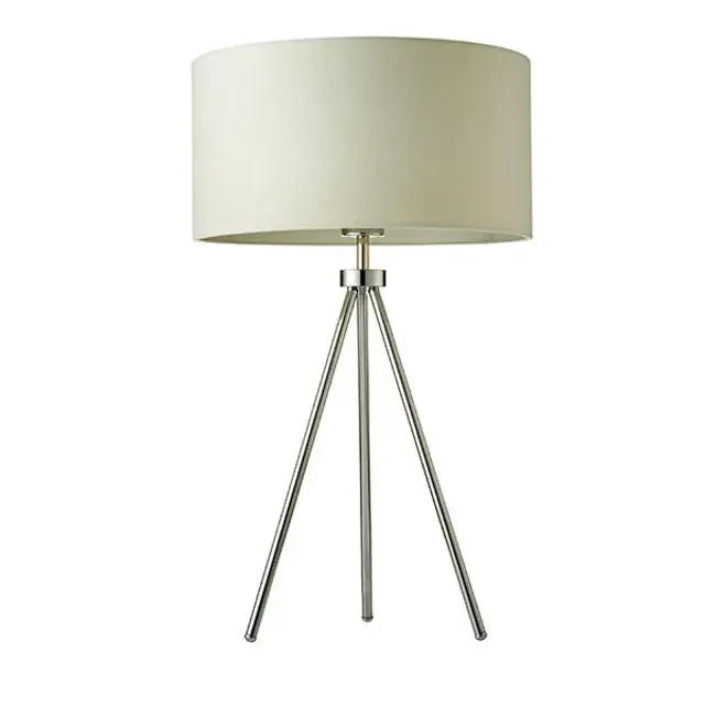 Tri Chrome with Ivory Shade Table Lamp