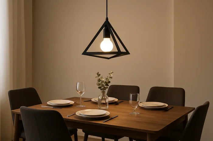 Triangle Retro Loft Pendant Light – Vintage Industrial Ceiling Lamp – E27 Base