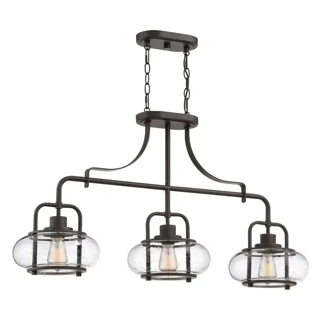 Trilogy Island 3 Light Old Bronze Bar Pendant Light