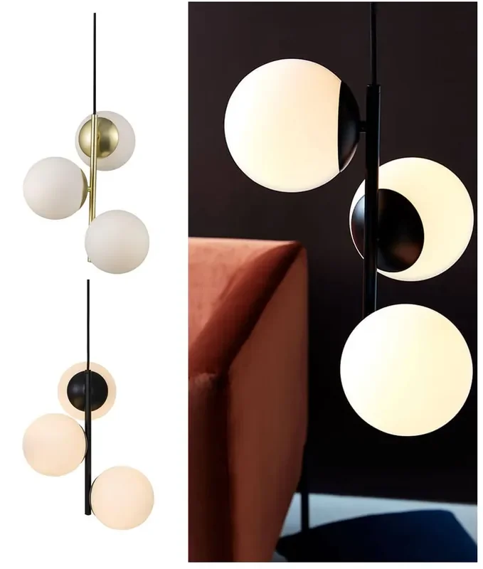 Triple Glass Globe Drop Rod Pendant – 2 Finishes