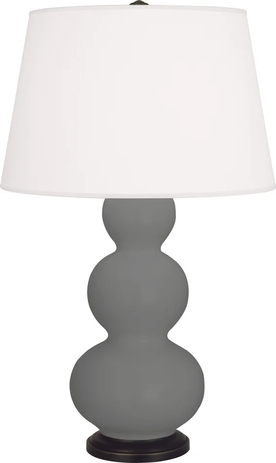 Triple Gourd One Light Table Lamp in Matte Ash Glazed Ceramic w/Deep Patina Bronzeed (165|MCR41)
