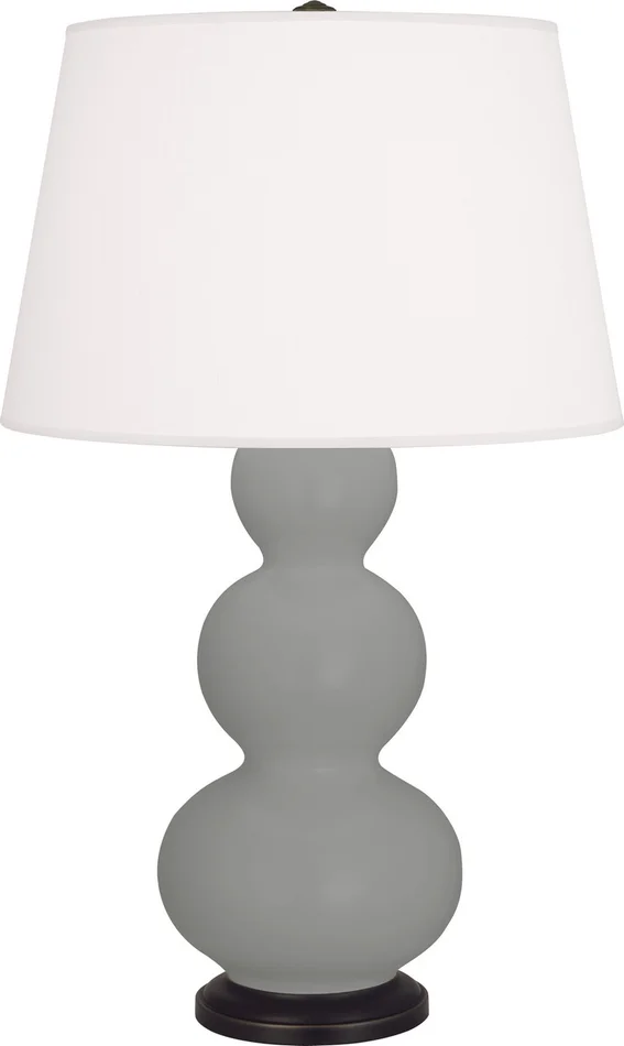 Triple Gourd One Light Table Lamp in Matte Smoky Taupe Glazed Ceramic w/Deep Patina Bronzeed (165|MST41)