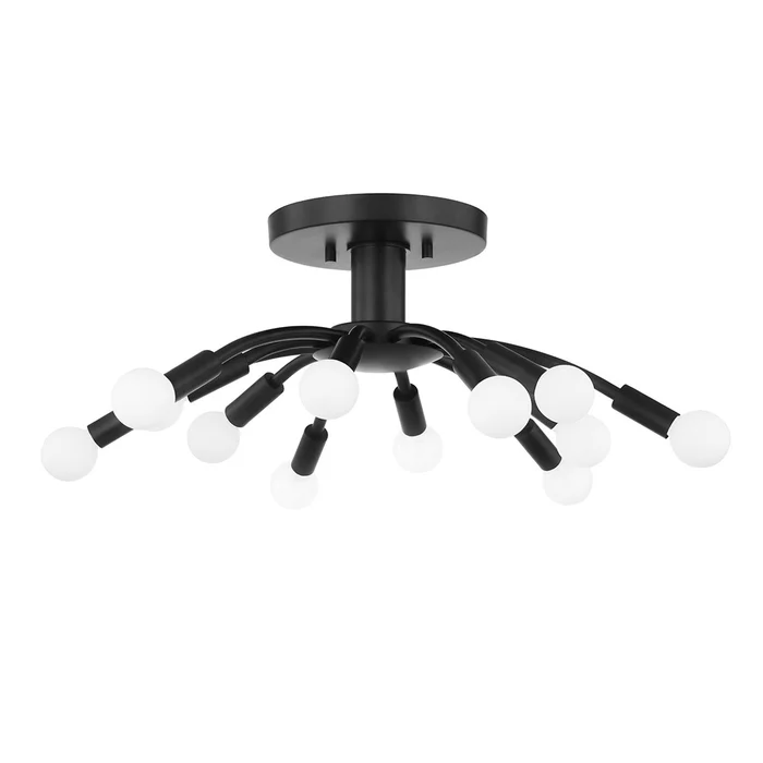 Tristan 12 Light Semi Flush Mount in Soft Black (67|C2812-SBK)