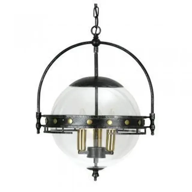 Tromso 3 Light Black Silver Metallic Pendant Light