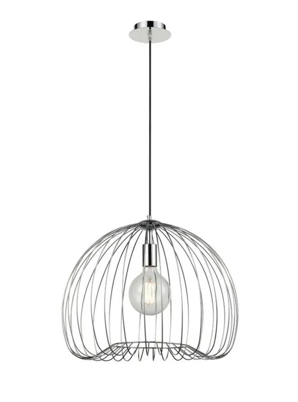 Tropic Chrome Cage with Black 49.5cm Pendant Light
