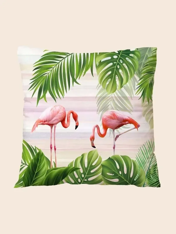Tropical Flamingos Couch Cushion