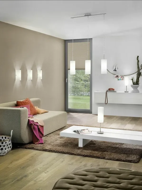 Troy 3 Satin Nickel with White Painted Satin Glass Bar Pendant Light