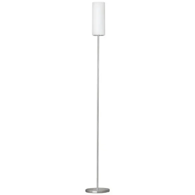 Troy 3 Satin Nickel with White Painted Satin Glass Floor Lamp