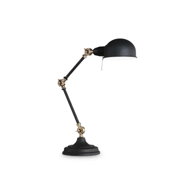 Truman TL1 Black with Antique Brass Adjustable Table Lamp