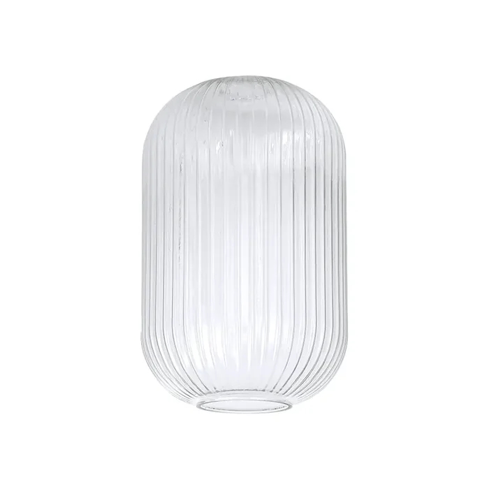Tubular Pendulum Ribbed Glass Shades