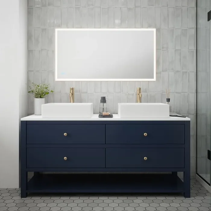 Tunable CCT LED Bathroom Mirror 1150 x 600 mm IP44 Dimmable Demister (1356SATSY9032)