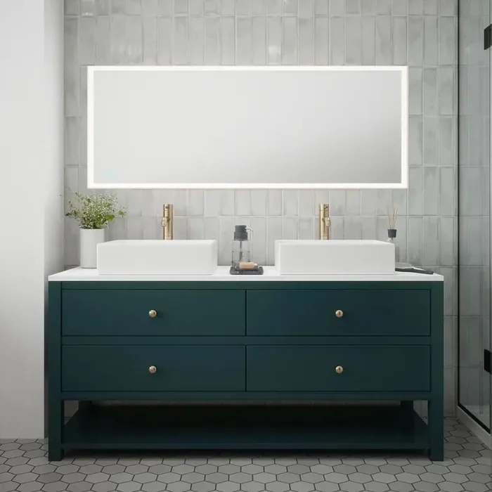 Tunable LED Bathroom Mirror 1500 x 600 mm IP44 Dimmable Demister (1356SATSY9055)