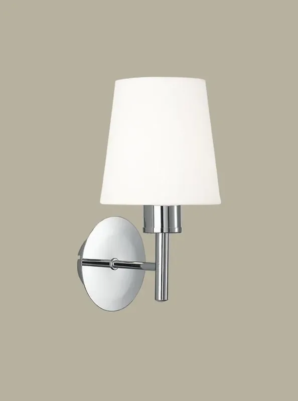 Turin Chrome with Cream Shade Wall Light