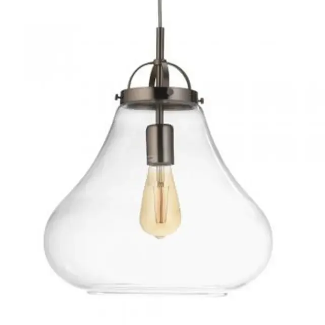 Turua Antique Chrome with Clear Glass Pendant Light