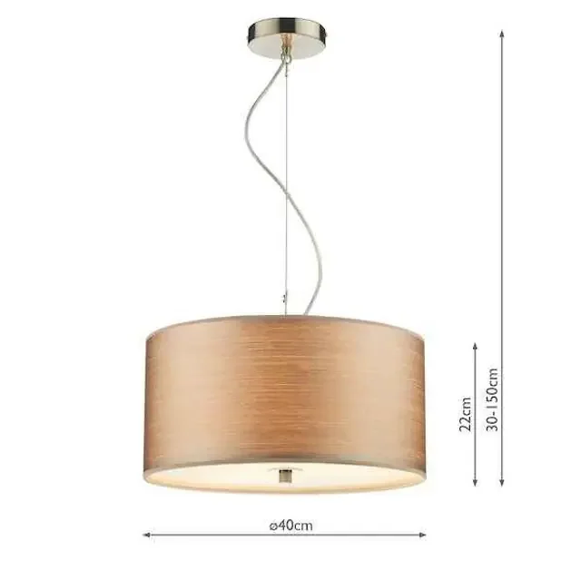 Tuscan 3 Light 400MM Satin Chrome Strung Pendant Light