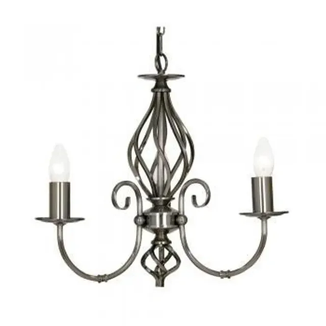 Tuscany 3 Light Antique Silver Dual Mount Pendant Light