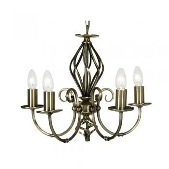 Tuscany 5 Light Antique Brass Dual Mount Pendant Light
