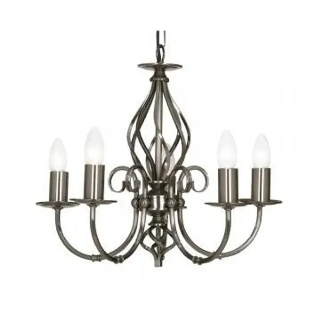 Tuscany 5 Light Antique Silver Dual Mount Pendant Light