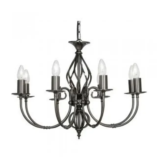Tuscany 8 Light Antique Silver Dual Mount Pendant Light