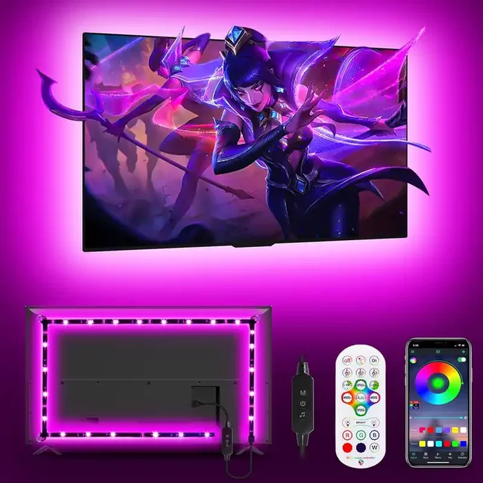 TV Backlight, 3M, Music Sync, RGB LED, Remote/App, USB, Xmas Decor