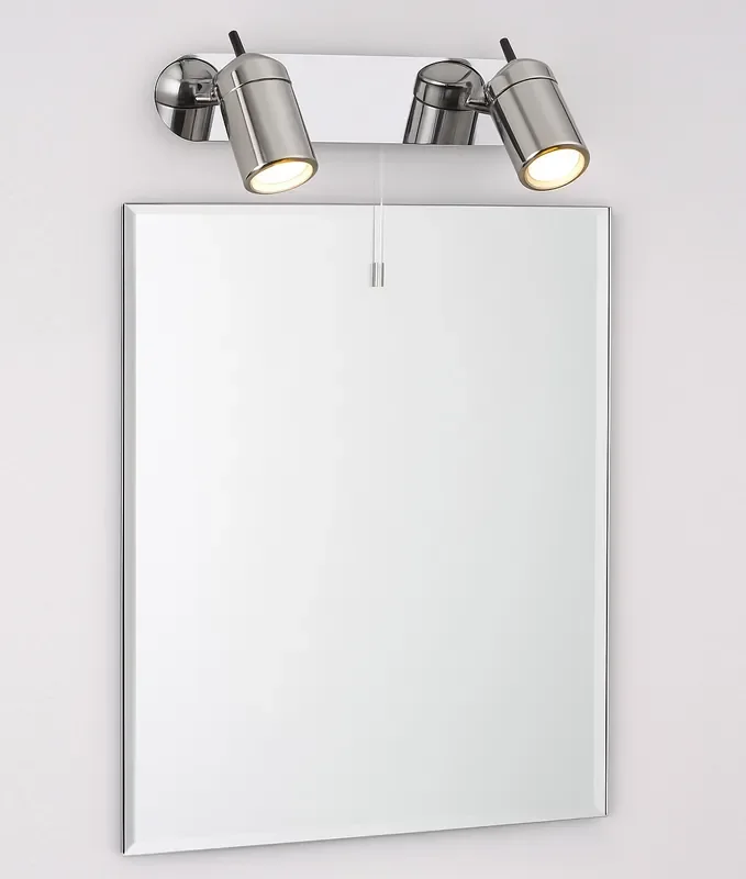 Twin Chrome Spotlight with Pull Cord for Bathrooms – IP44