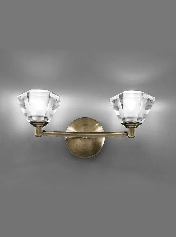 Twista 2 Light Bronze with Clear Crystal Wall Light