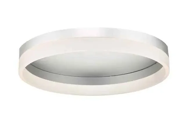 Tybalt Silver and Acrylic LED Flush Ceiling Light